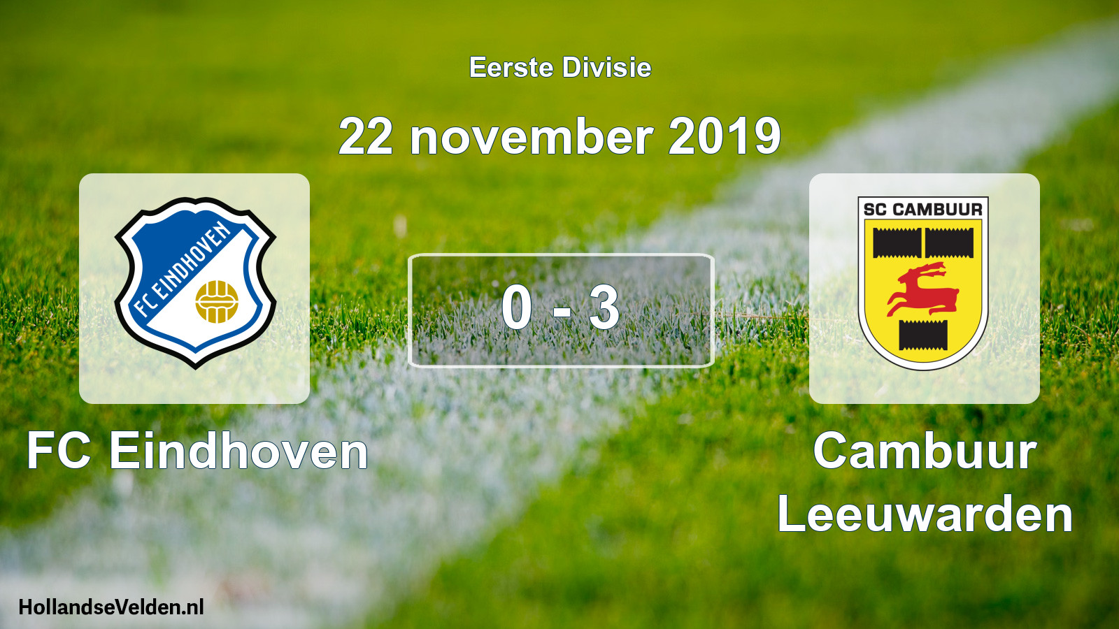 Total number of matches played: FC Eindhoven - Cambuur Leeuwarden 0 - 3 (22 November 2019)