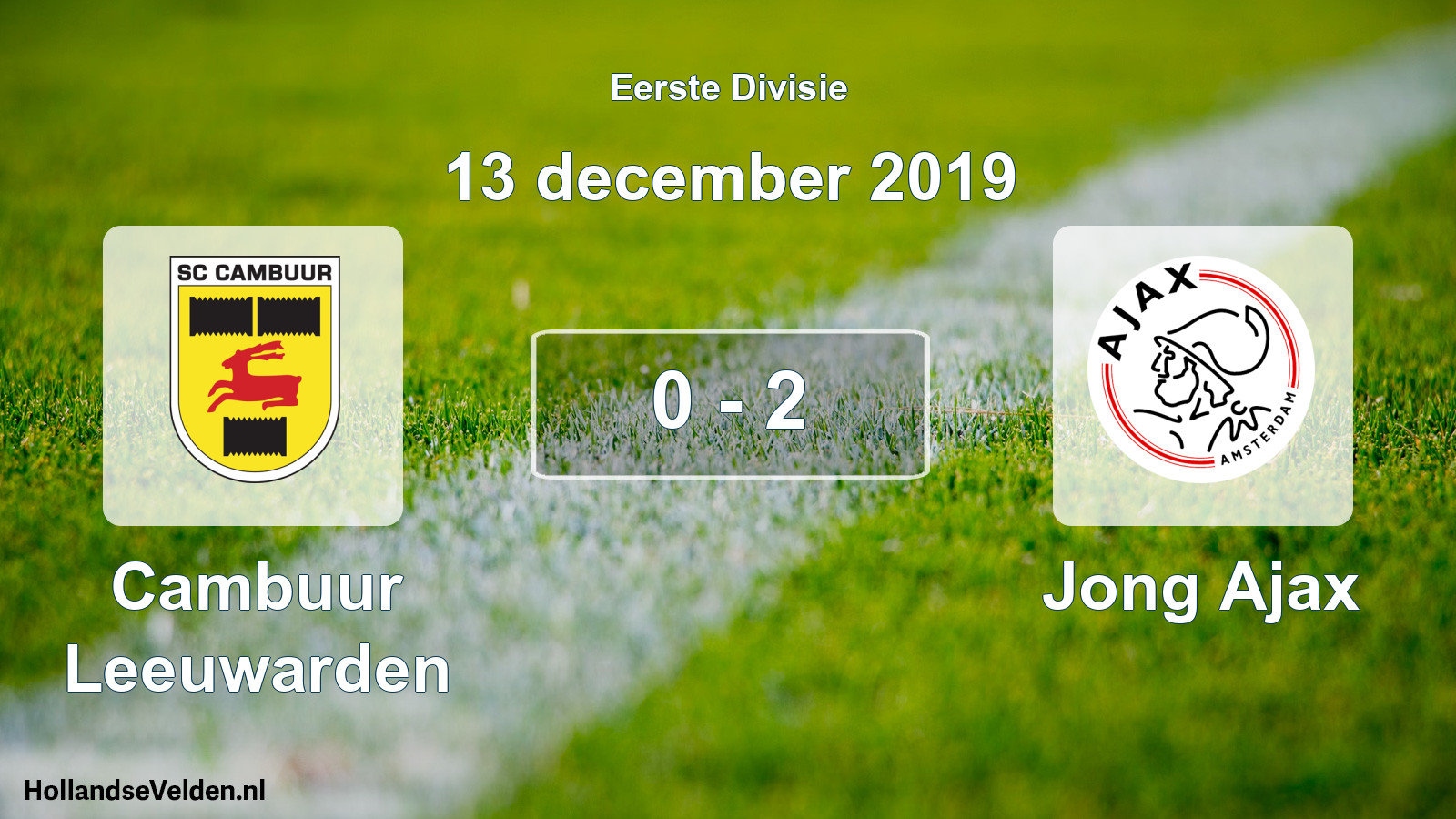 Total number of matches played: Cambuur Leeuwarden - Jong Ajax 0 - 2 (13 December 2019)