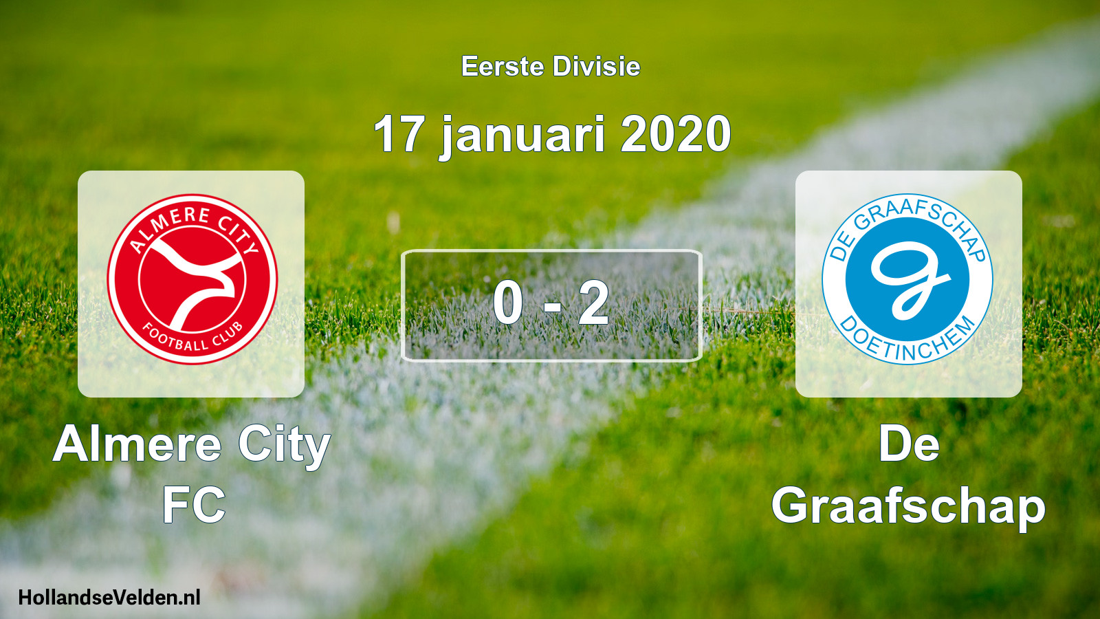 Total number of matches played: Almere City FC - De Graafschap 0 - 2 (17 January 2020)