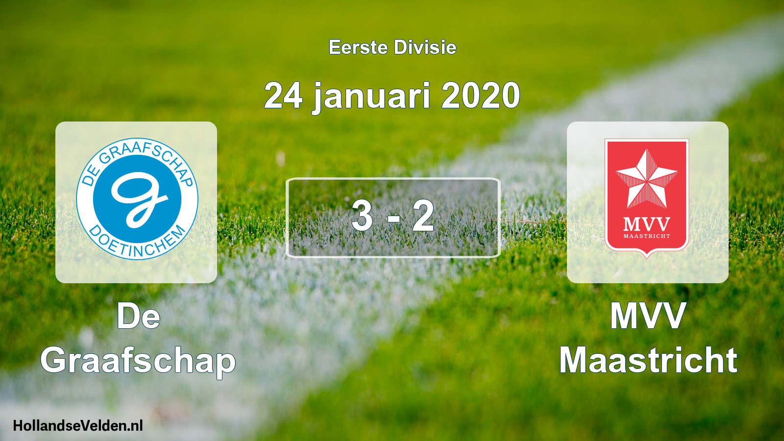 Total number of matches played: De Graafschap - MVV Maastricht 3 - 2 (24 January 2020)