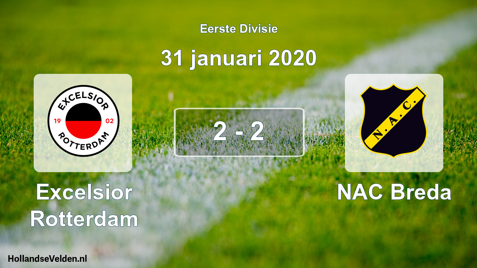 Total number of matches played: Excelsior Rotterdam - NAC Breda 2 - 2 (31 January 2020)