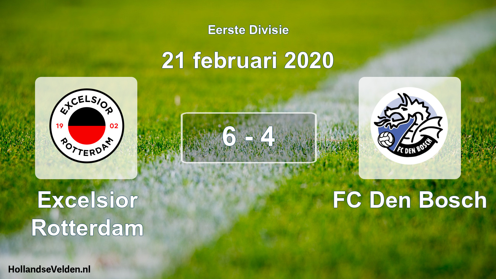 Total number of matches played: Excelsior Rotterdam - FC Den Bosch 6 - 4 (21 February 2020)