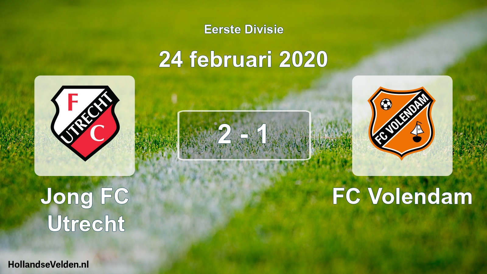 Total number of matches played: Jong FC Utrecht - FC Volendam 2 - 1 (24 February 2020)