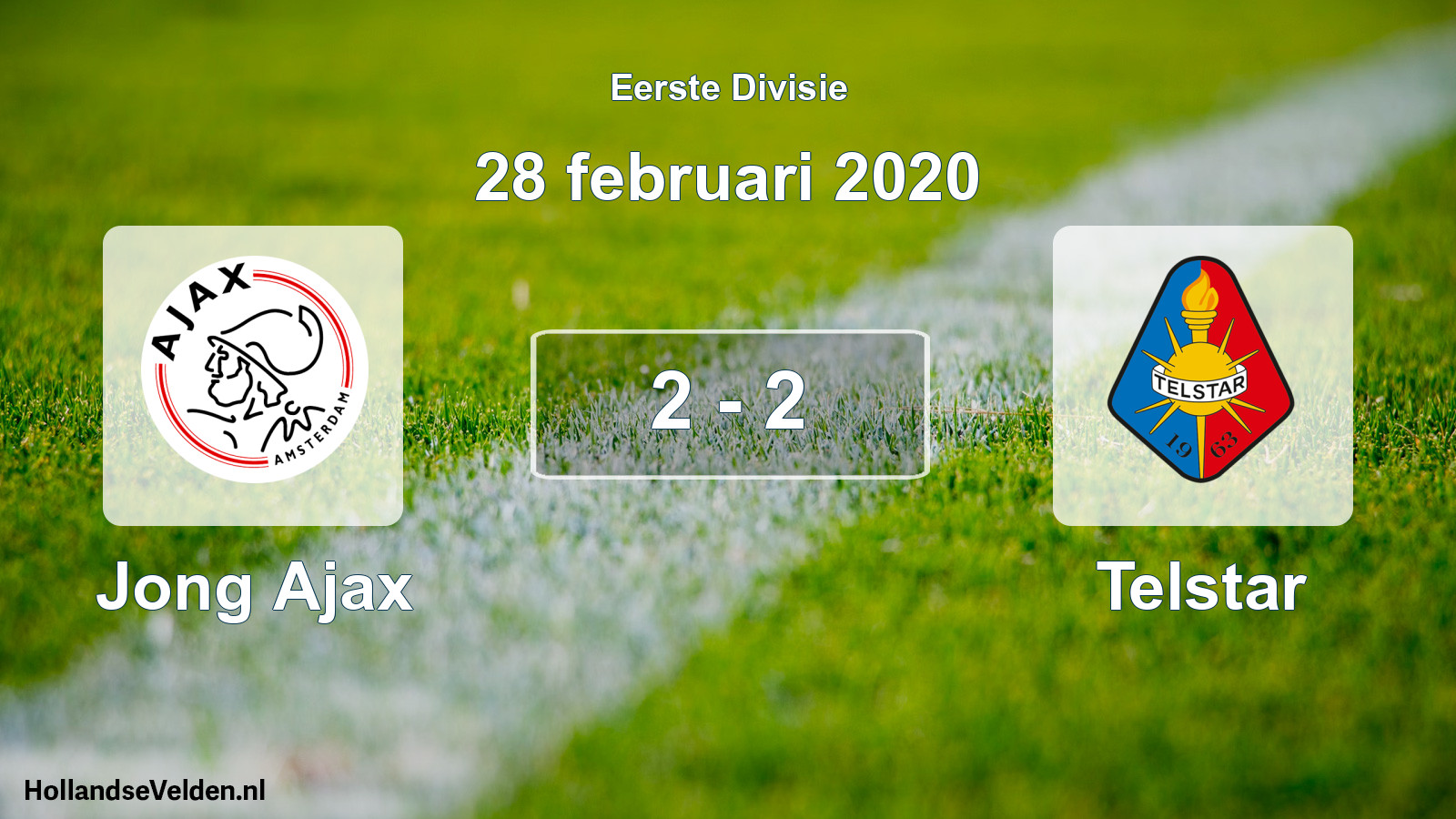 Total number of matches played: Jong Ajax - Telstar 2 - 2 (28 February 2020)