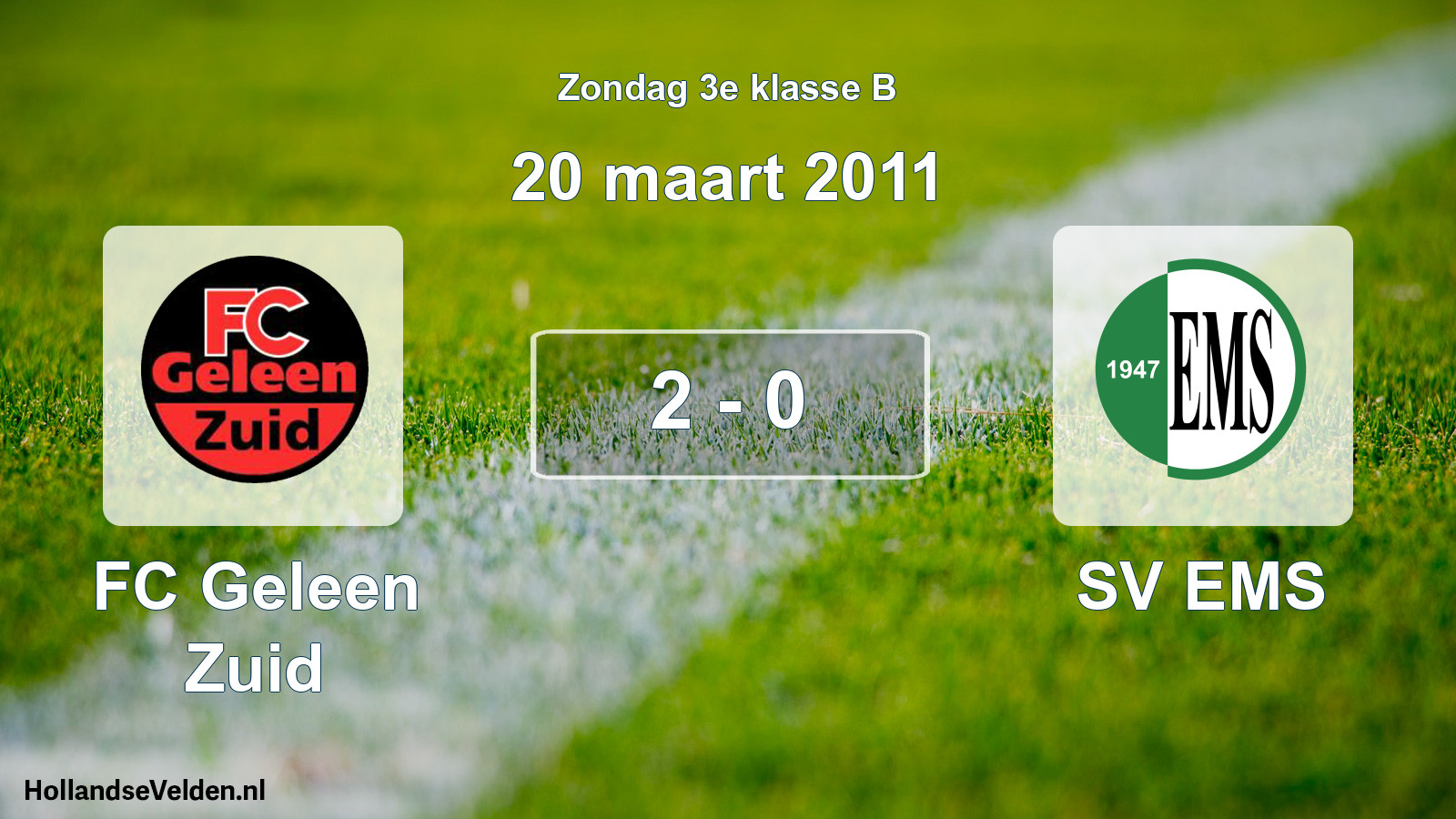 Total number of matches played: FC Geleen Zuid - SV EMS 2 - 0 (20 March 2011)