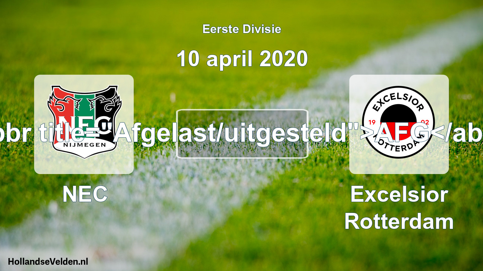 Scheduled Match: NEC - Excelsior Rotterdam (10 April 2020)