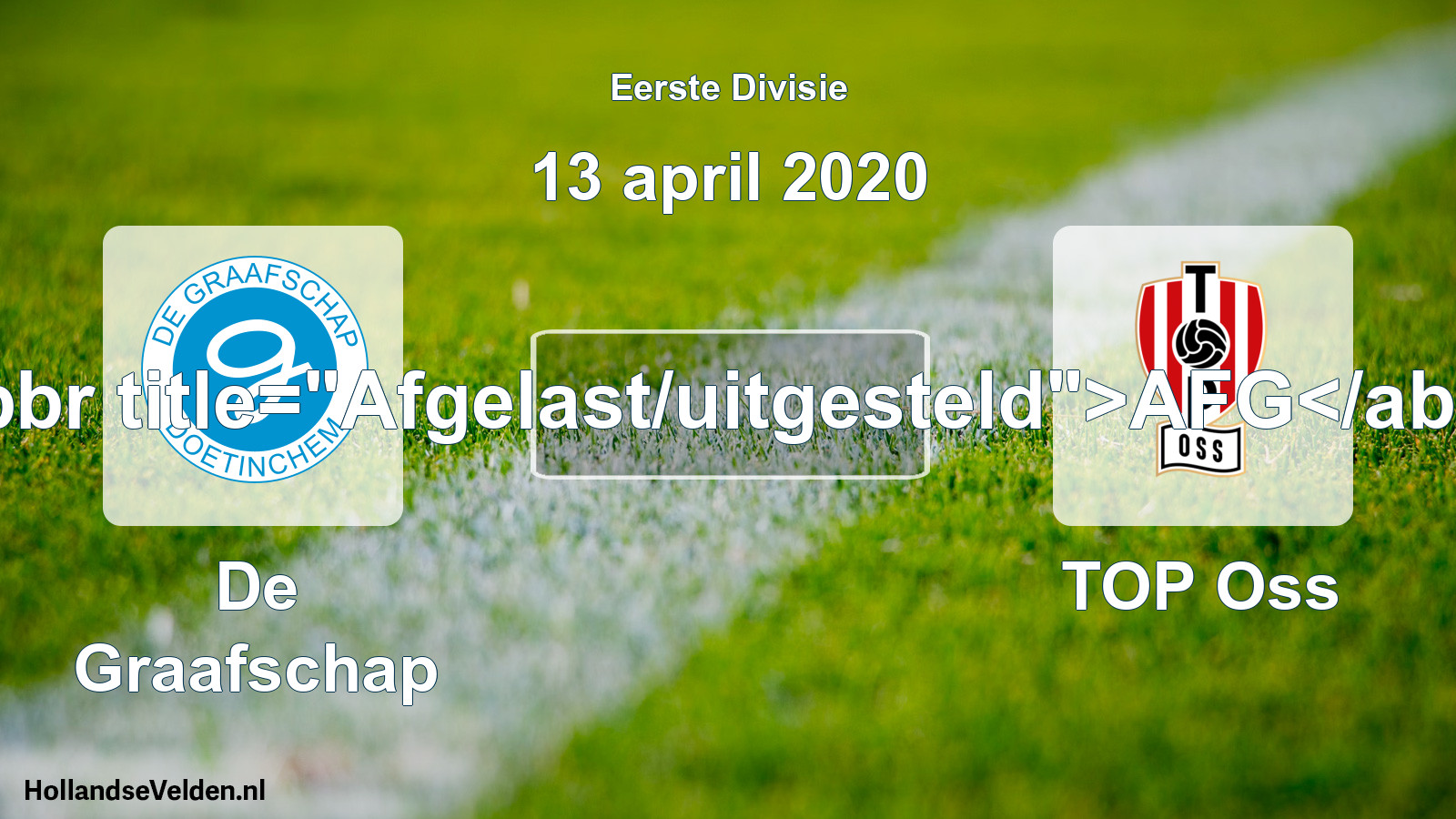 Scheduled Match: De Graafschap - TOP Oss (13 April 2020)