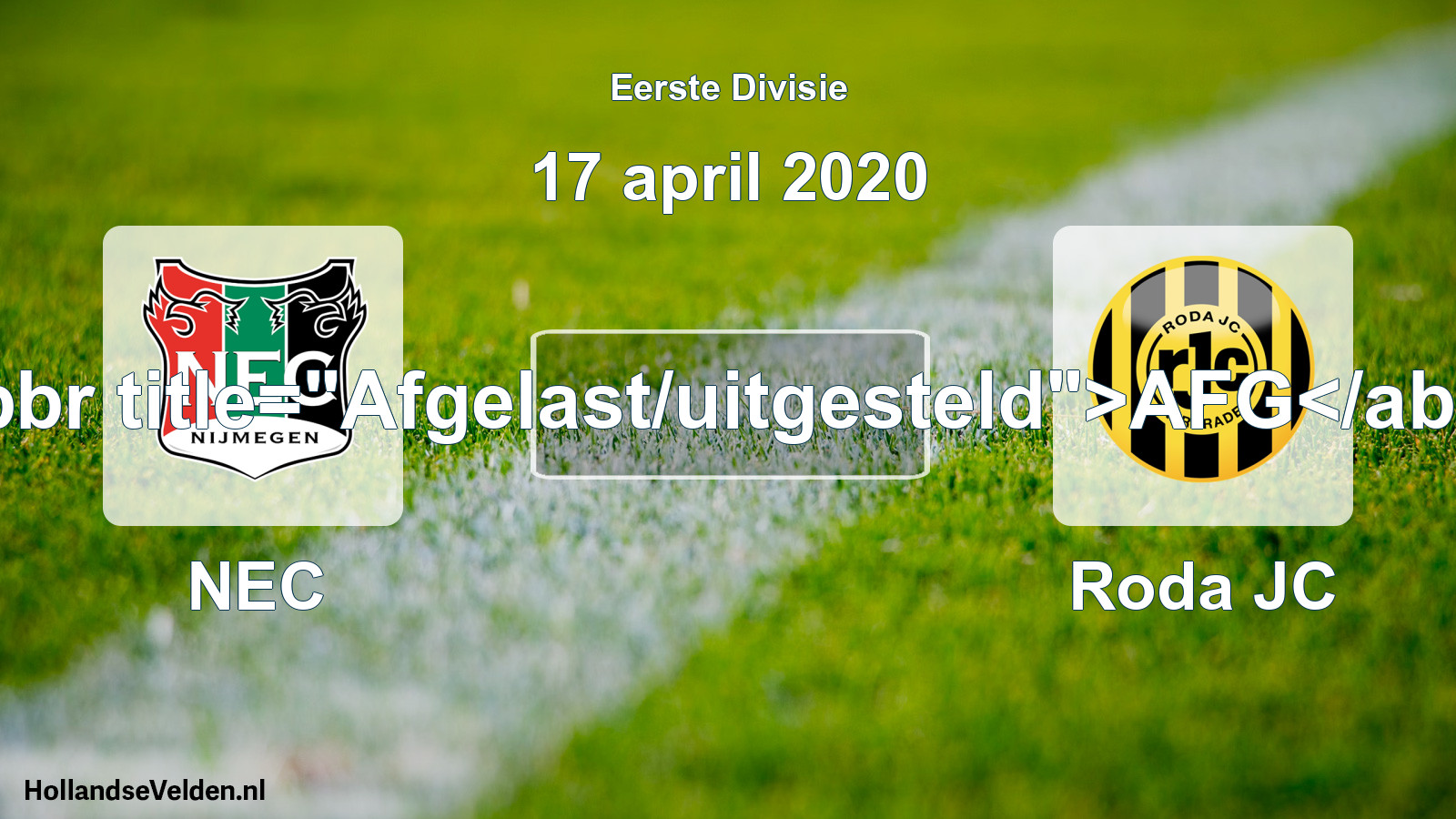Scheduled Match: NEC - Roda JC (17 April 2020)
