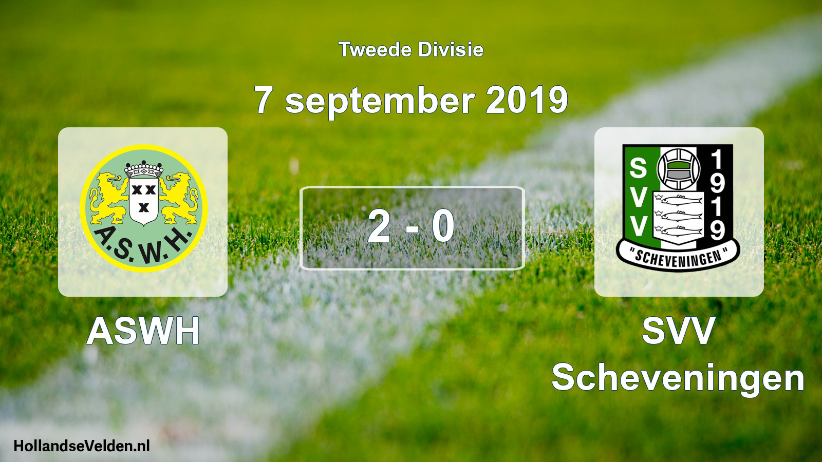 Total number of matches played: ASWH - SVV Scheveningen 2 - 0 (7 September 2019)