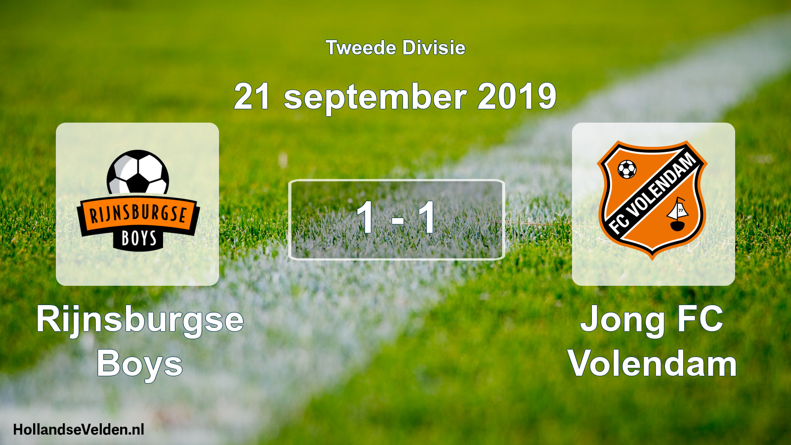Total number of matches played: Rijnsburgse Boys - Jong FC Volendam 1 - 1 (21 September 2019)