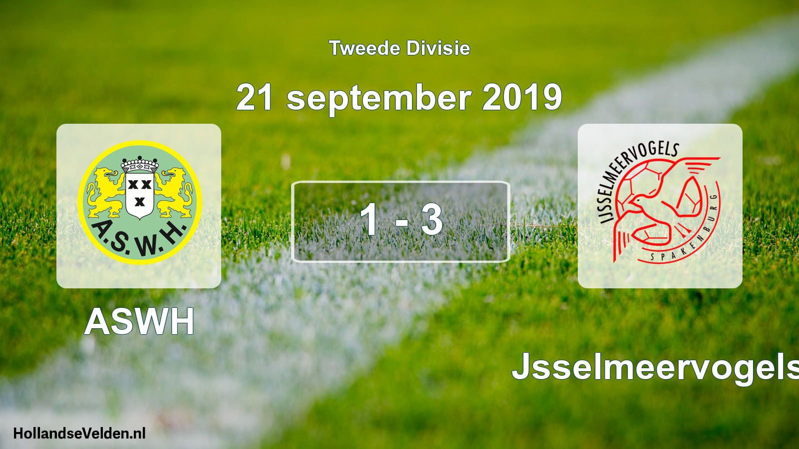 Total number of matches played: ASWH - IJsselmeervogels 1 - 3 (21 September 2019)
