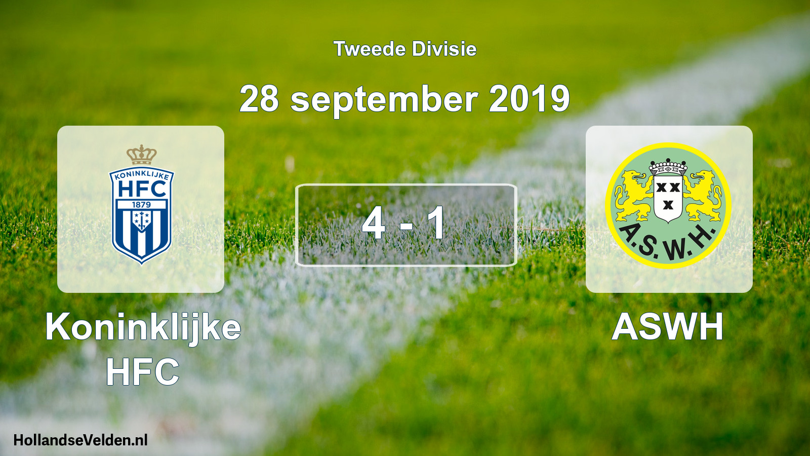Total number of matches played: Koninklijke HFC - ASWH 4 - 1 (28 September 2019)