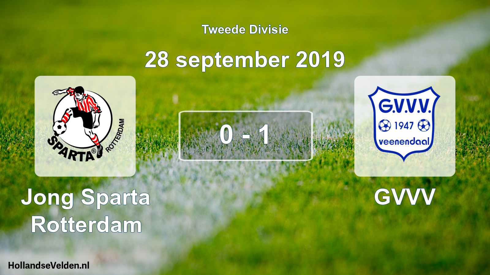 Total number of matches played: Jong Sparta Rotterdam - GVVV 0 - 1 (28 September 2019)