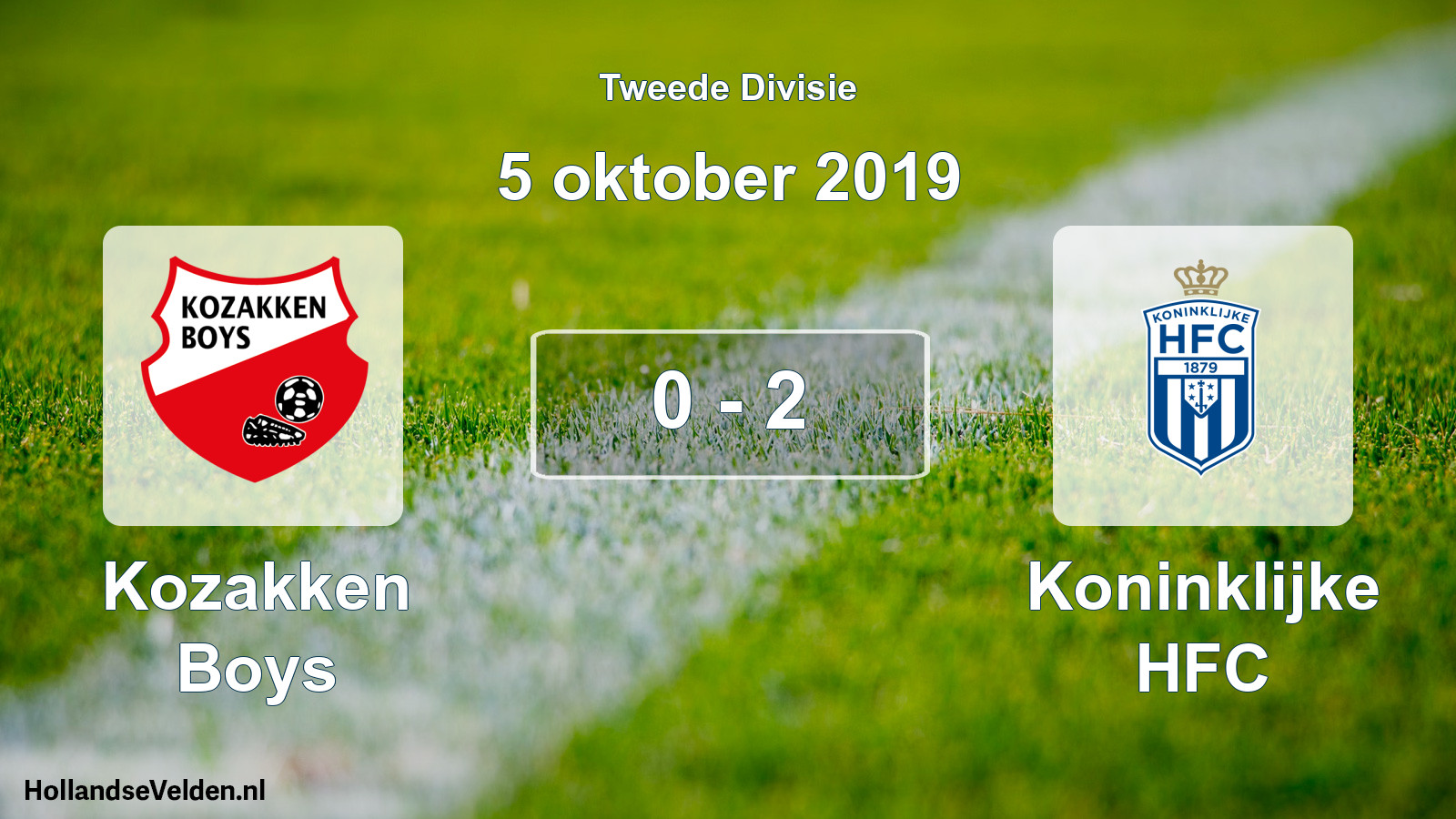 Total number of matches played: Kozakken Boys - Koninklijke HFC 0 - 2 (5 October 2019)
