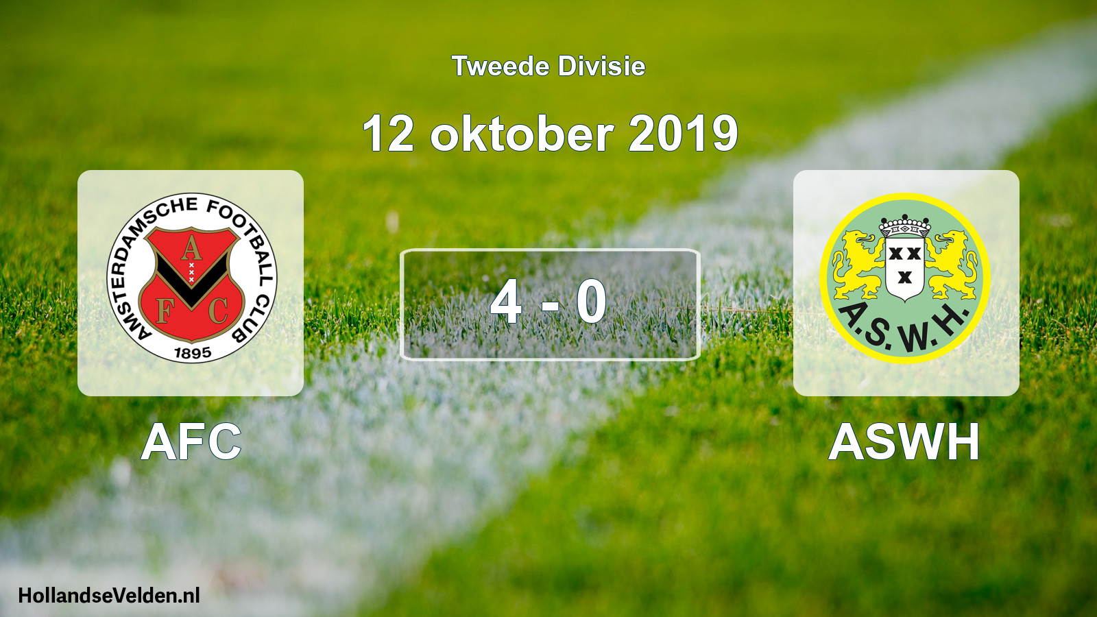 Total number of matches played: AFC - ASWH 4 - 0 (12 October 2019)