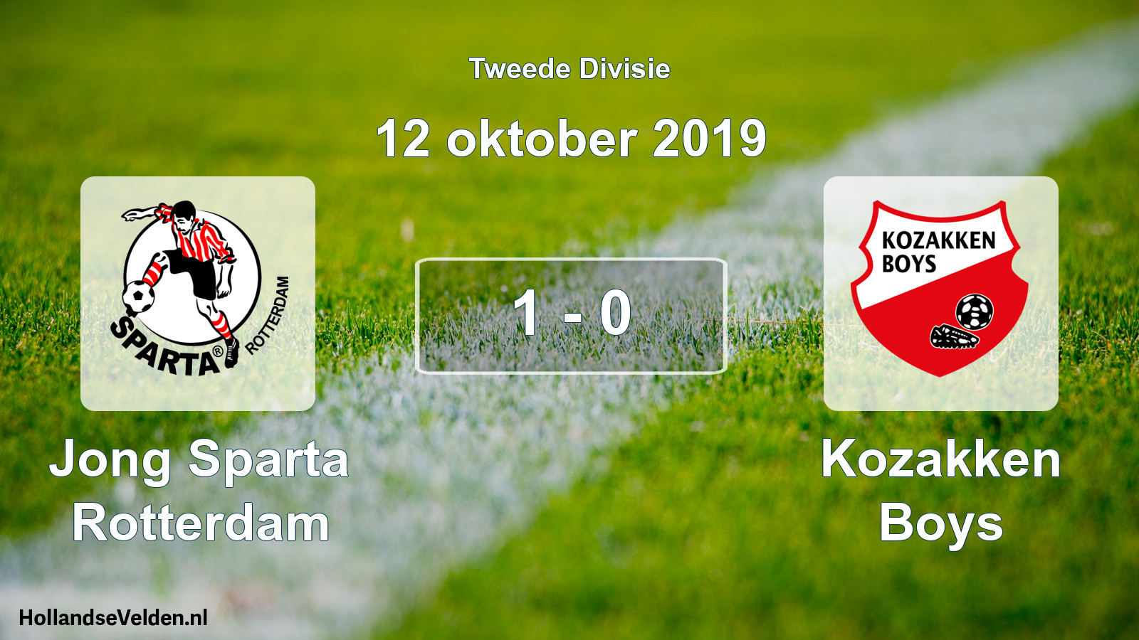 Total number of matches played: Jong Sparta Rotterdam - Kozakken Boys 1 - 0 (12 October 2019)