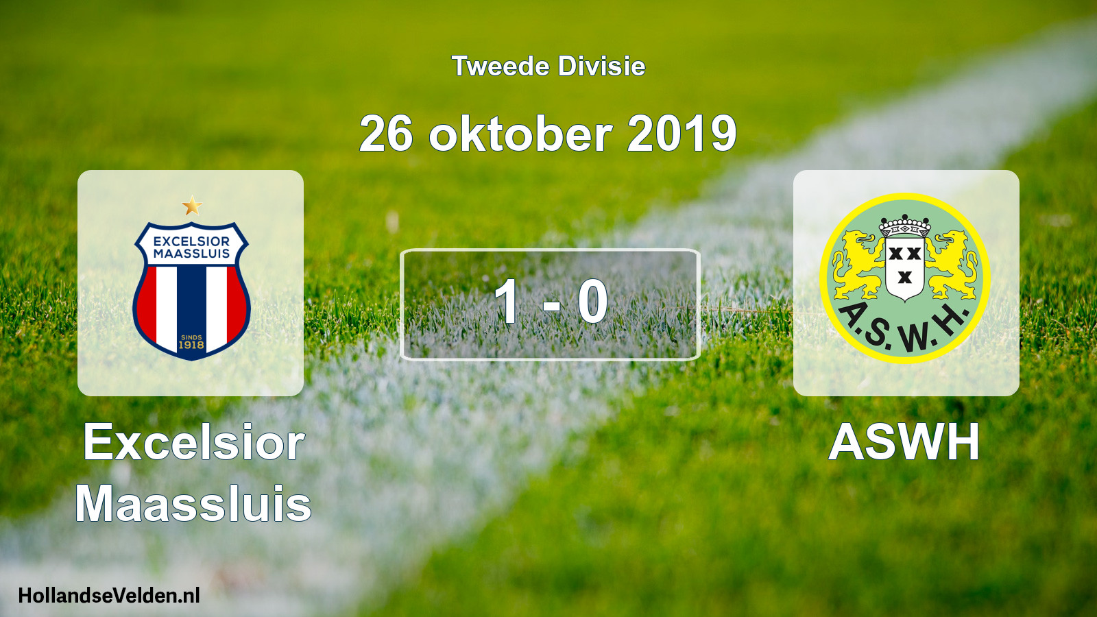 Total number of matches played: Excelsior Maassluis - ASWH 1 - 0 (26 October 2019)