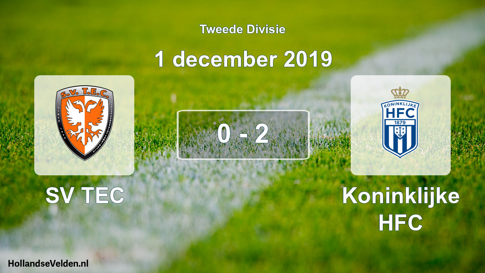 Total number of matches played: SV TEC - Koninklijke HFC 0 - 2 (1 December 2019)