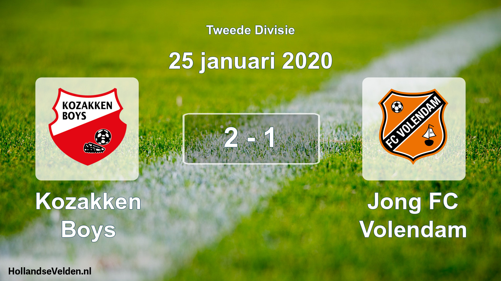 Total number of matches played: Kozakken Boys - Jong FC Volendam 2 - 1 (25 January 2020)