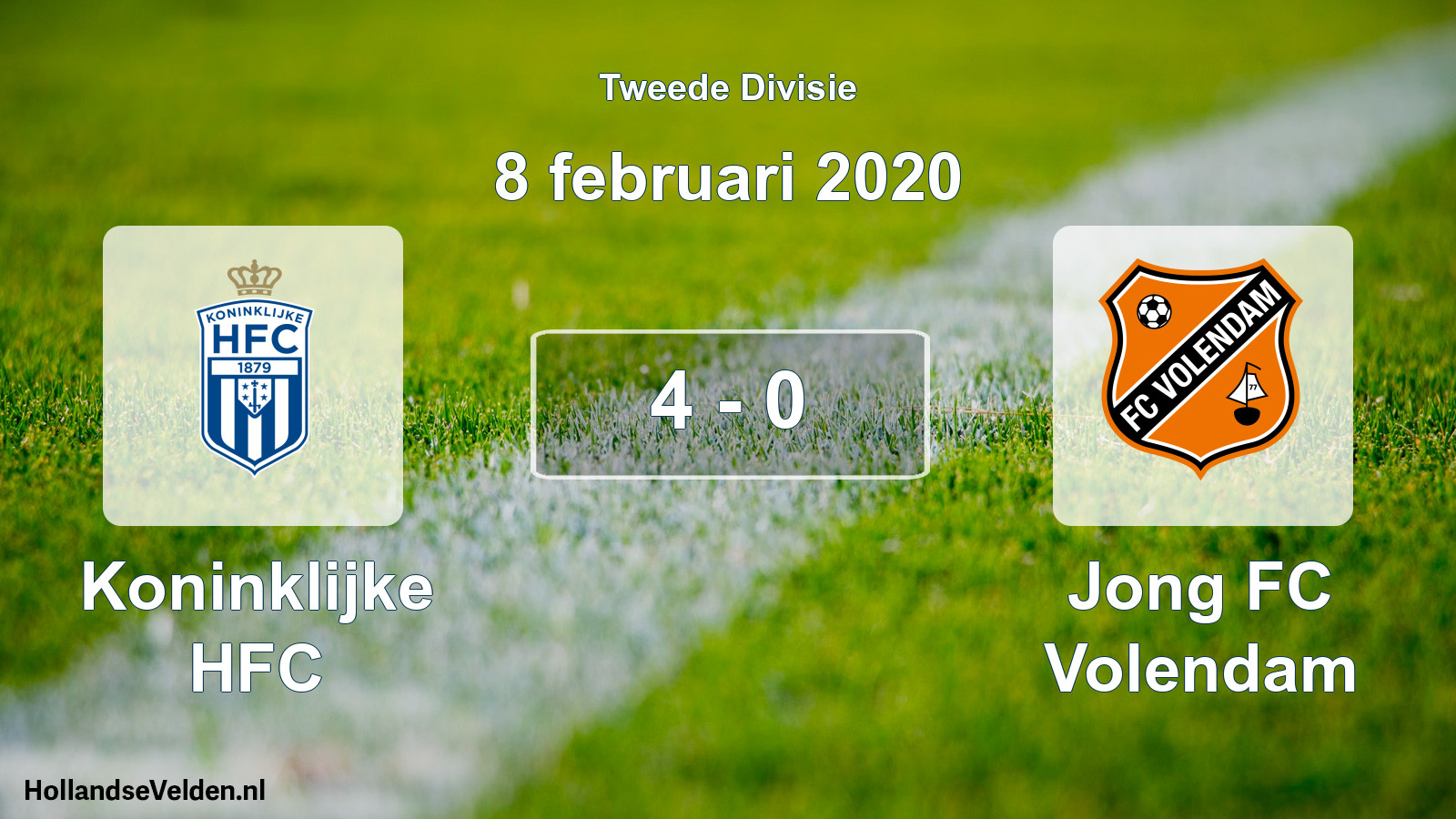 Total number of matches played: Koninklijke HFC - Jong FC Volendam 4 - 0 (8 February 2020)
