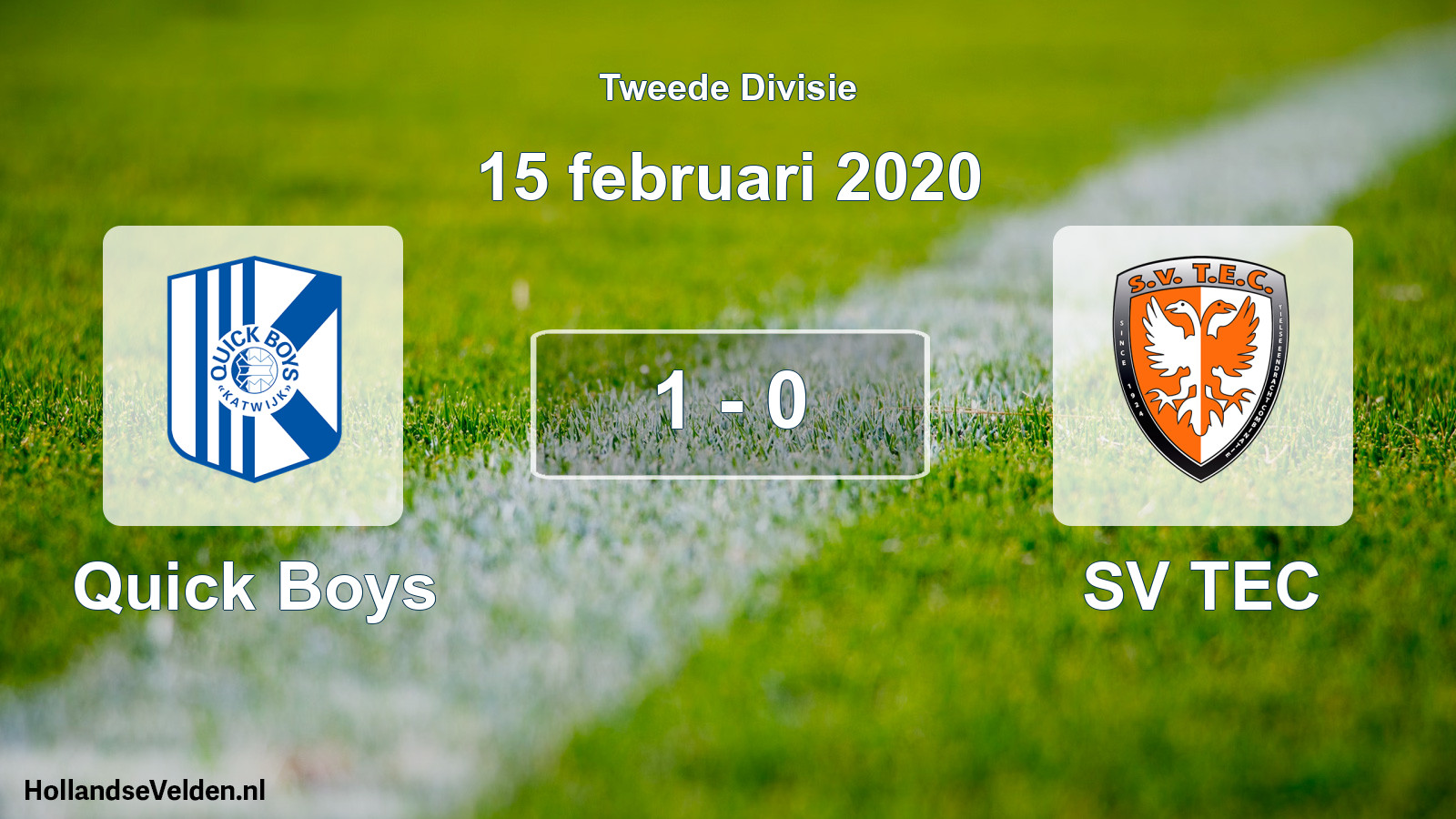 Total number of matches played: Quick Boys - SV TEC 1 - 0 (15 February 2020)