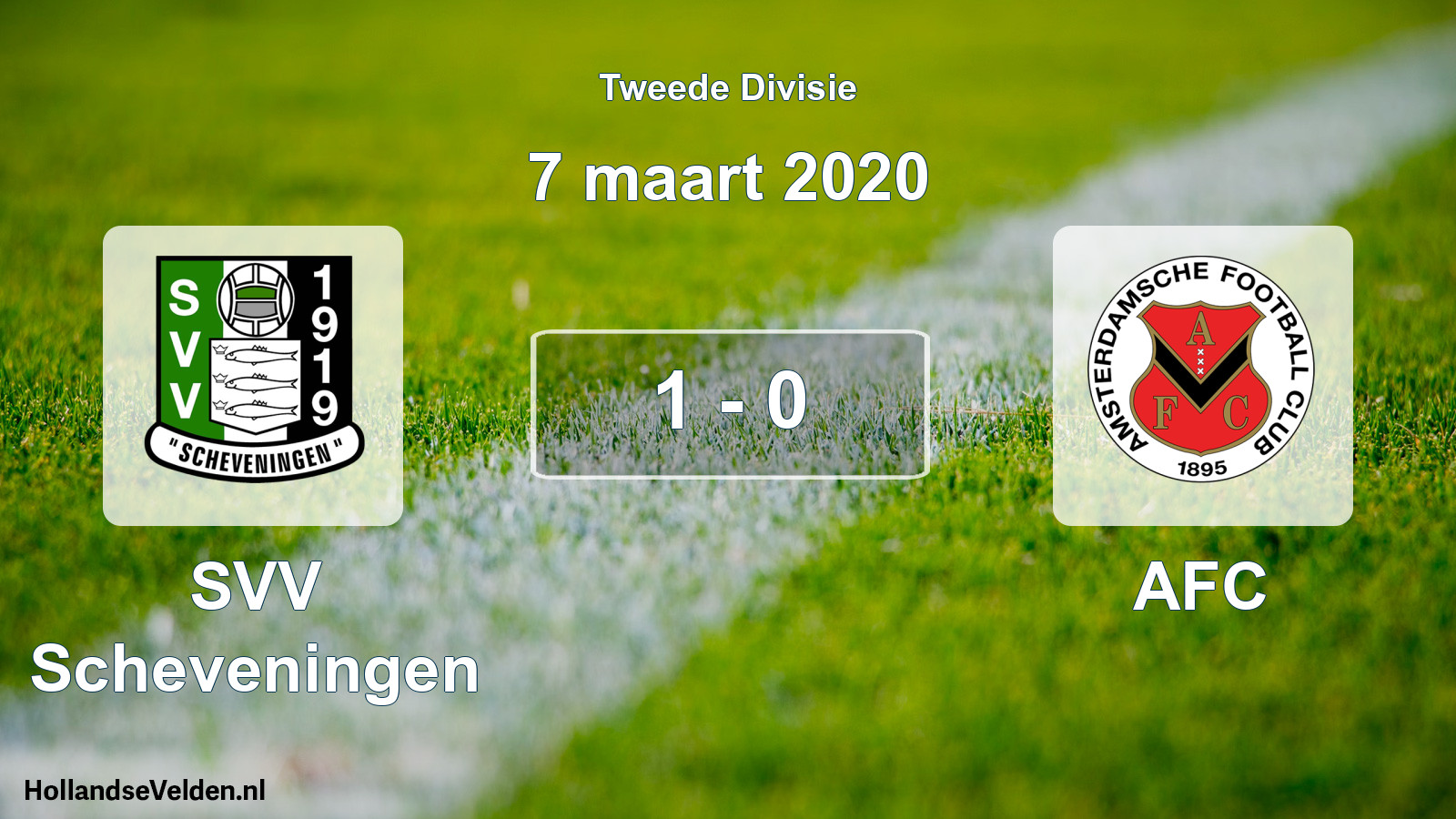 Gespeelde wedstrijd: SVV Scheveningen - AFC 1 - 0 (7 maart 2020)
