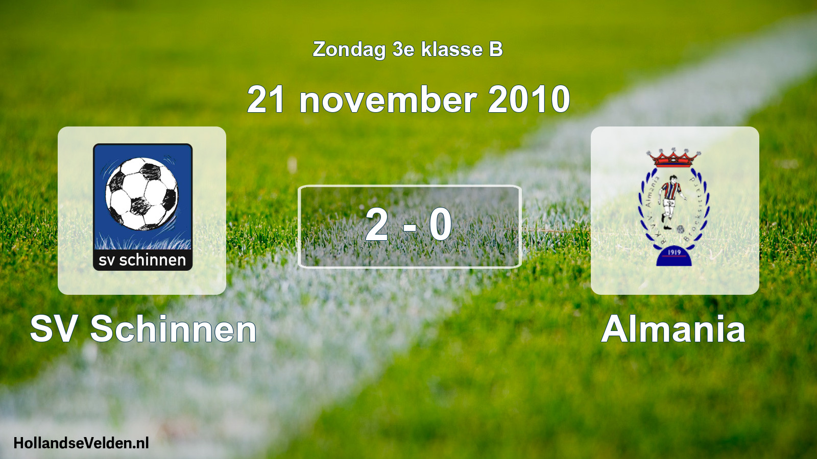 Total number of matches played: SV Schinnen - Almania 2 - 0 (21 November 2010)