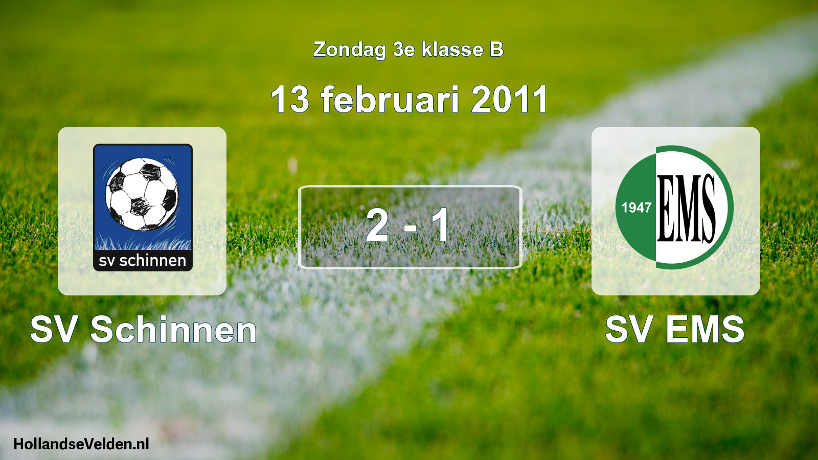 Total number of matches played: SV Schinnen - SV EMS 2 - 1 (13 February 2011)