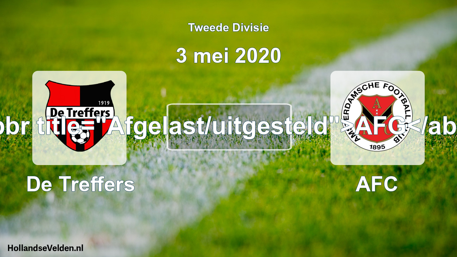 Scheduled Match: De Treffers - AFC (3 May 2020)