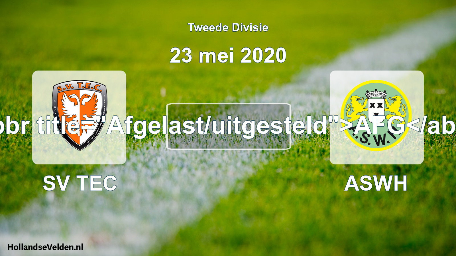 Scheduled Match: SV TEC - ASWH (23 May 2020)
