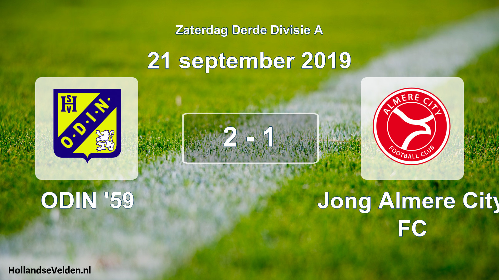 Total number of matches played: ODIN '59 - Jong Almere City FC 2 - 1 (21 September 2019)