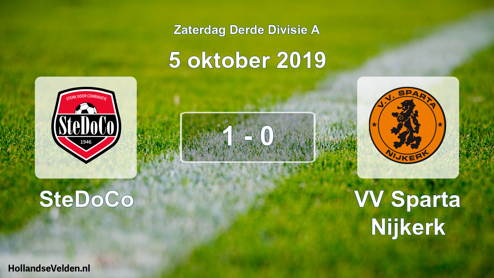 Total number of matches played: SteDoCo - VV Sparta Nijkerk 1 - 0 (5 October 2019)