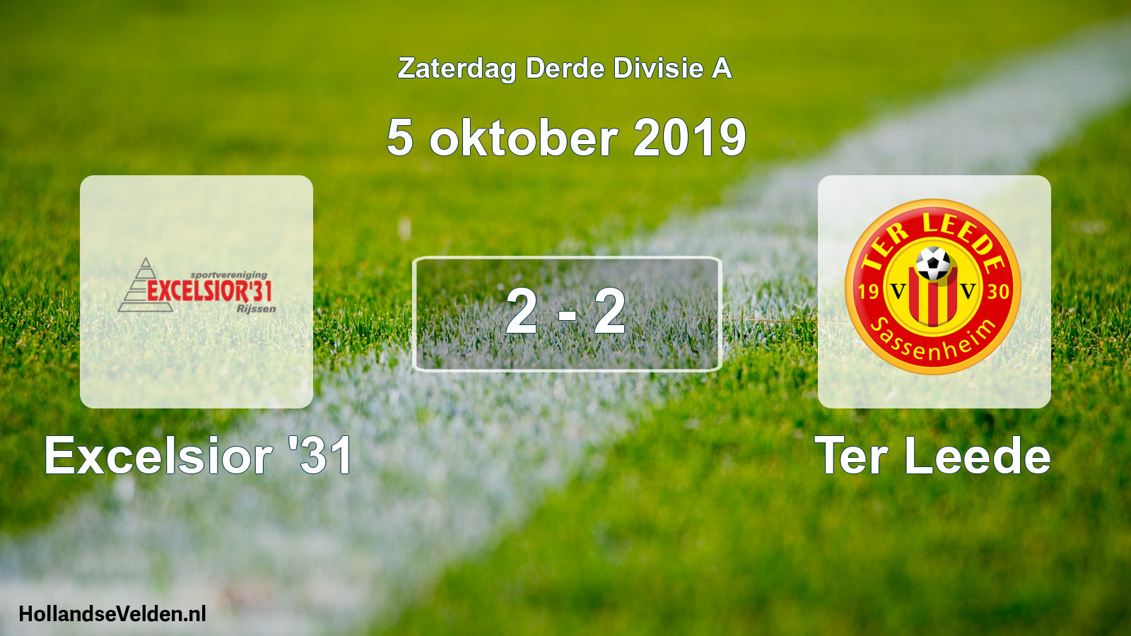 Total number of matches played: Excelsior '31 - Ter Leede 2 - 2 (5 October 2019)