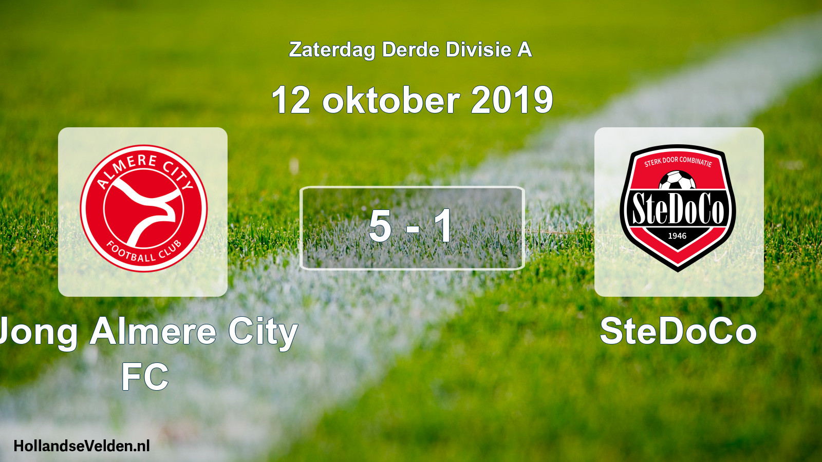 Total number of matches played: Jong Almere City FC - SteDoCo 5 - 1 (12 October 2019)