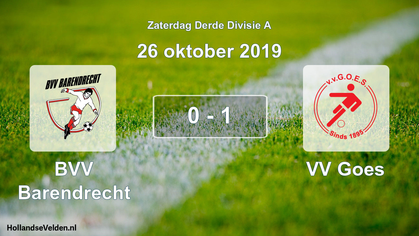 Total number of matches played: BVV Barendrecht - VV Goes 0 - 1 (26 October 2019)