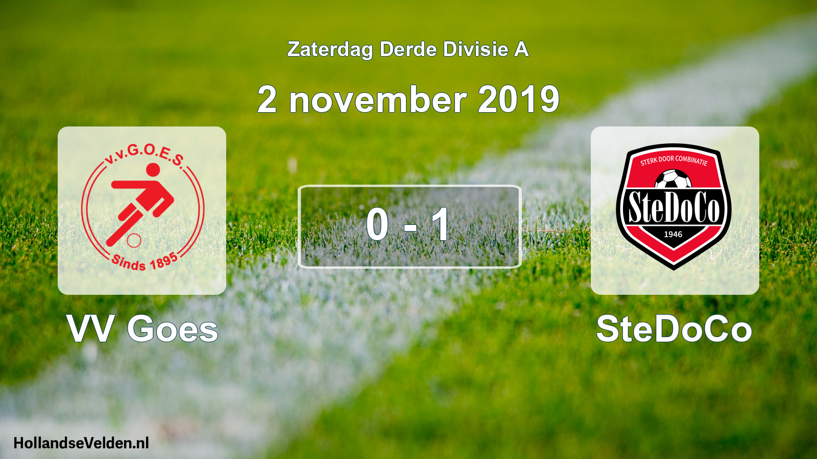 Total number of matches played: VV Goes - SteDoCo 0 - 1 (2 November 2019)