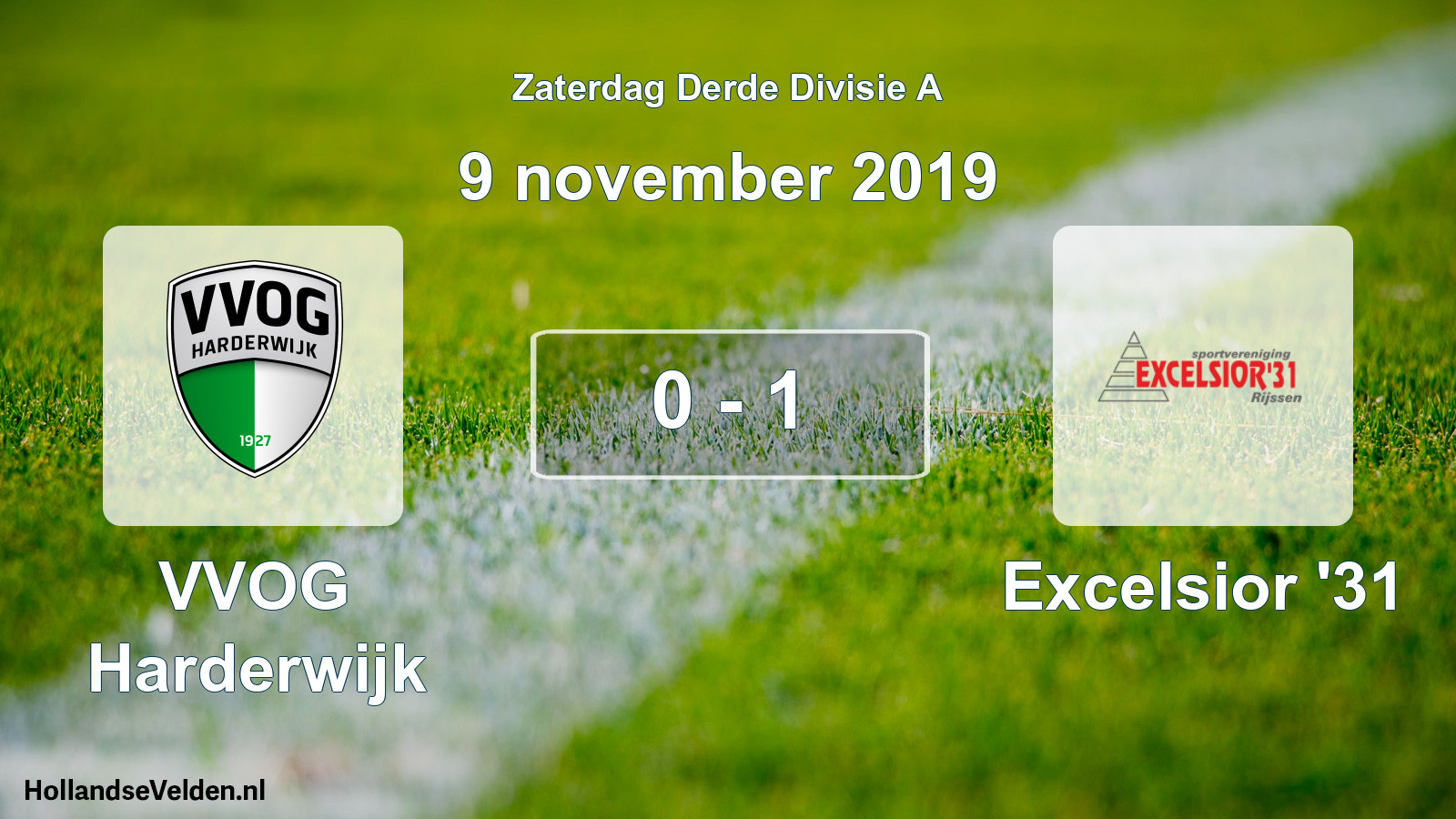 Total number of matches played: VVOG Harderwijk - Excelsior '31 0 - 1 (9 November 2019)
