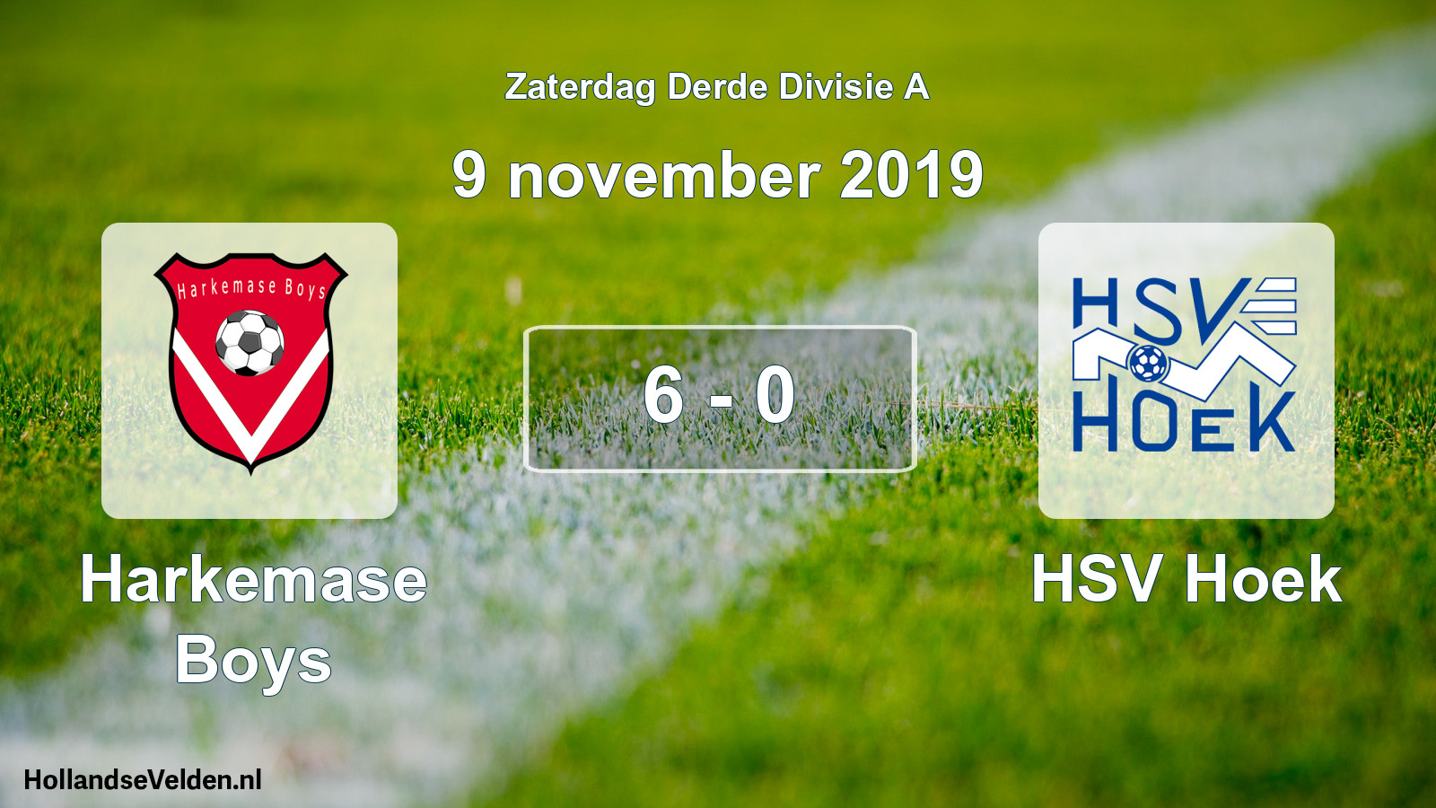 Total number of matches played: Harkemase Boys - HSV Hoek 6 - 0 (9 November 2019)