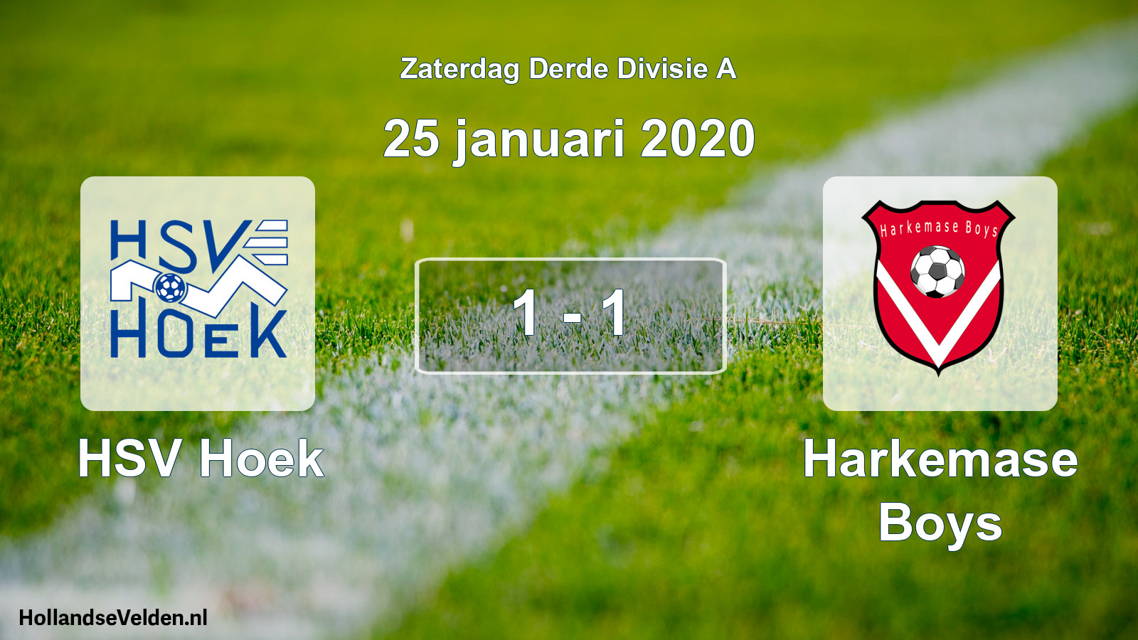 Total number of matches played: HSV Hoek - Harkemase Boys 1 - 1 (25 January 2020)
