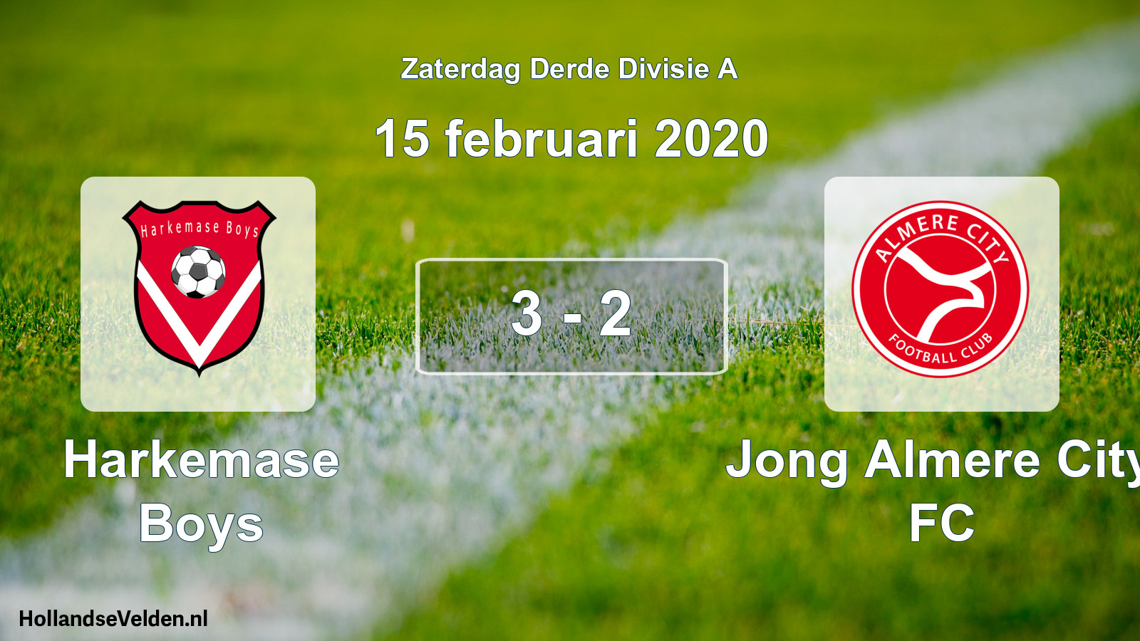 Total number of matches played: Harkemase Boys - Jong Almere City FC 3 - 2 (15 February 2020)