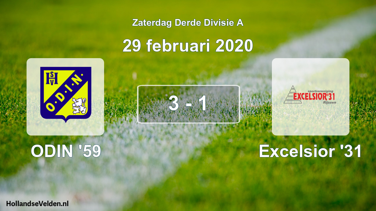Total number of matches played: ODIN '59 - Excelsior '31 3 - 1 (29 February 2020)