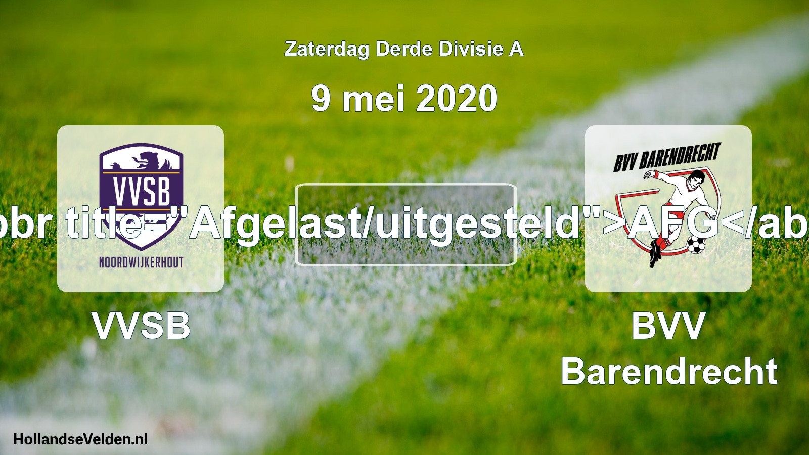 Scheduled Match: VVSB - BVV Barendrecht (9 May 2020)