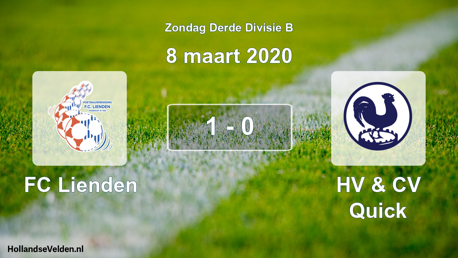 Total number of matches played: FC Lienden - HV & CV Quick 1 - 0 (8 March 2020)