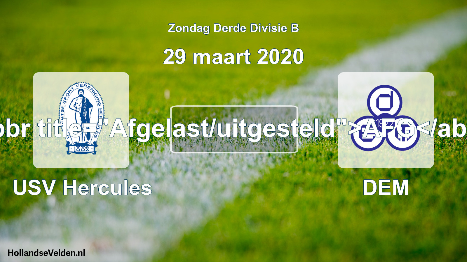 Scheduled Match: USV Hercules - DEM (29 March 2020)
