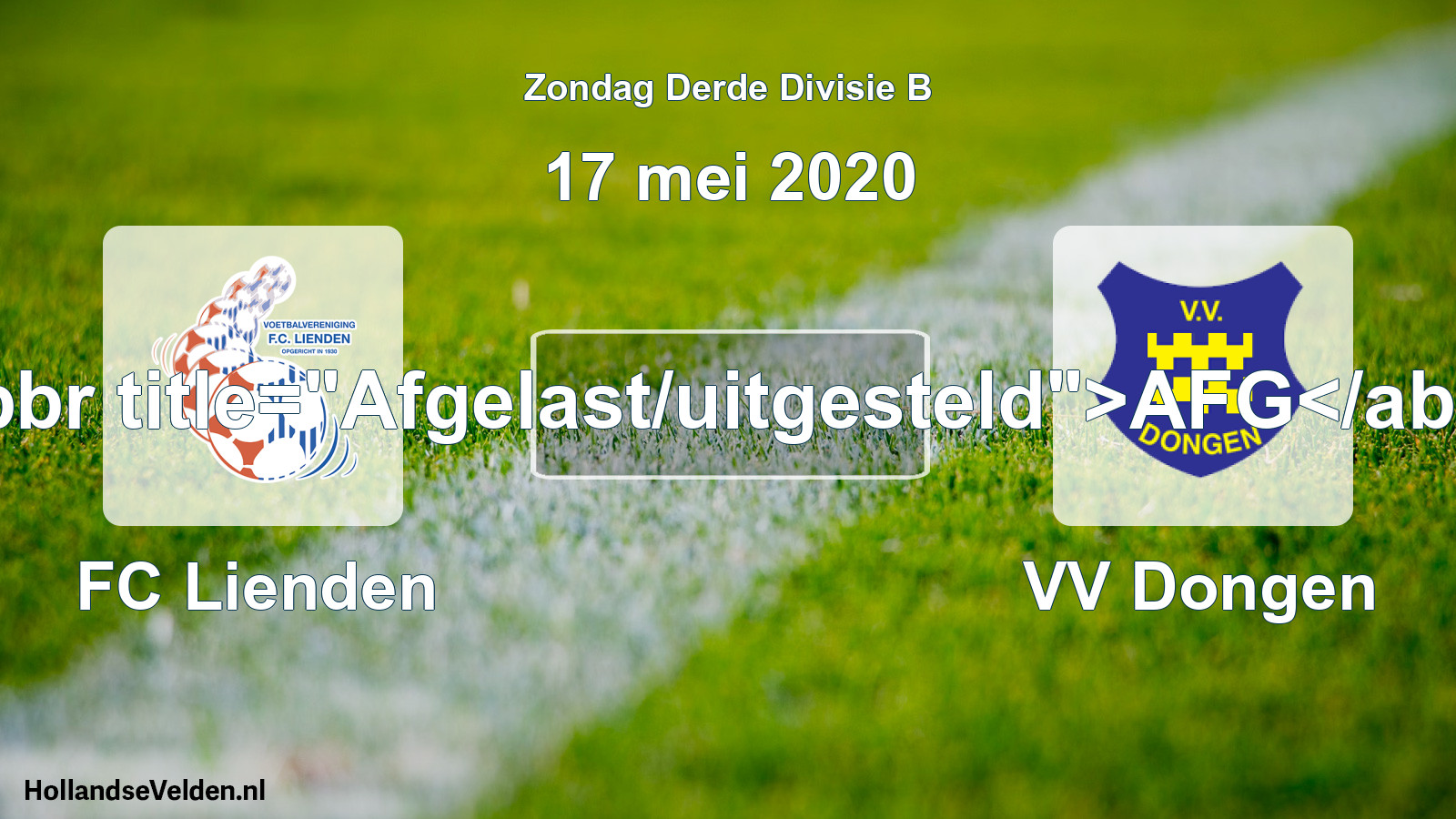 Scheduled Match: FC Lienden - VV Dongen (17 May 2020)