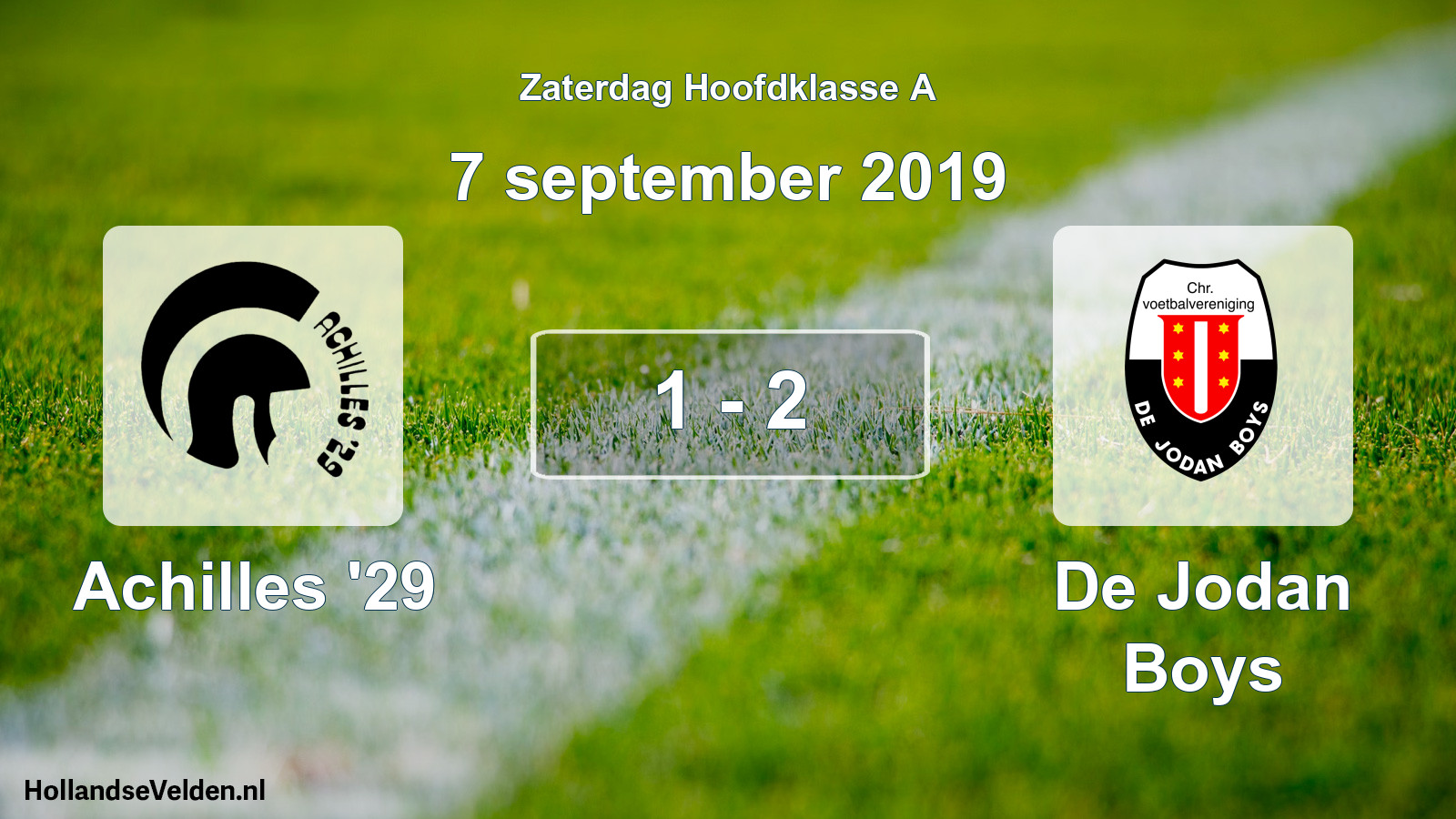 Total number of matches played: Achilles '29 - De Jodan Boys 1 - 2 (7 September 2019)