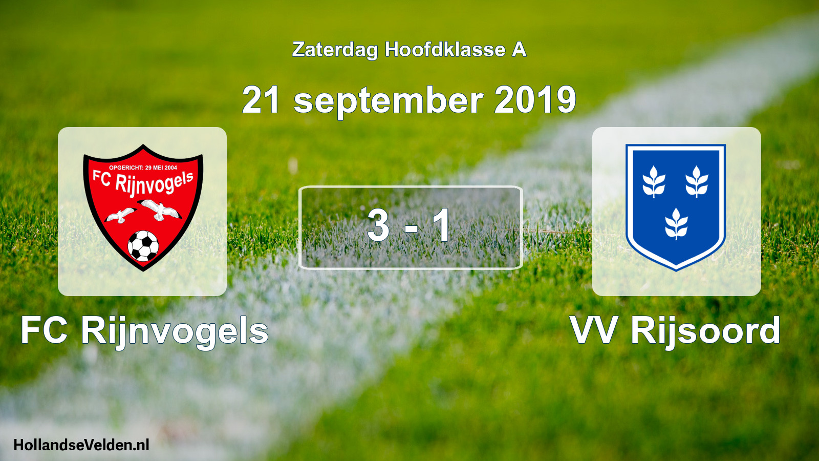 Total number of matches played: FC Rijnvogels - VV Rijsoord 3 - 1 (21 September 2019)