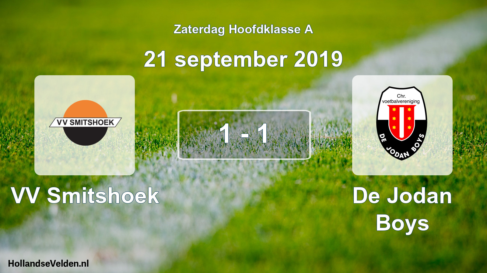 Total number of matches played: VV Smitshoek - De Jodan Boys 1 - 1 (21 September 2019)