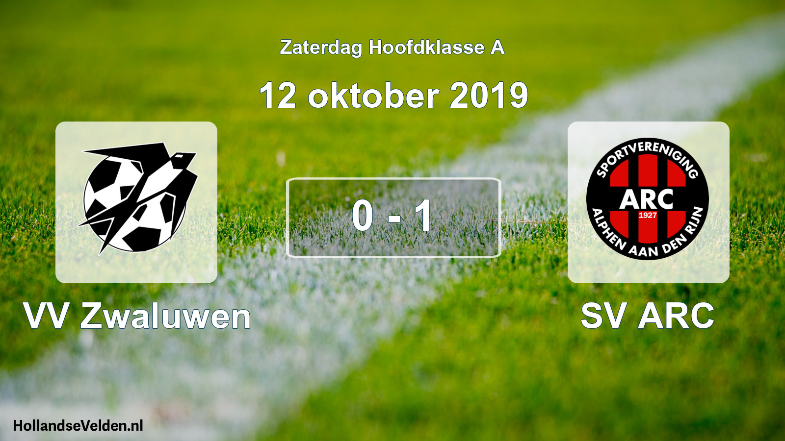 Total number of matches played: VV Zwaluwen - SV ARC 0 - 1 (12 October 2019)