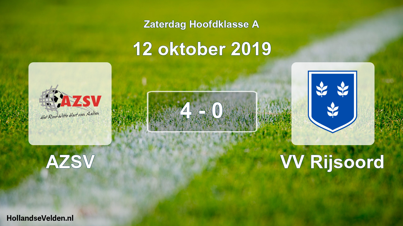 Total number of matches played: AZSV - VV Rijsoord 4 - 0 (12 October 2019)